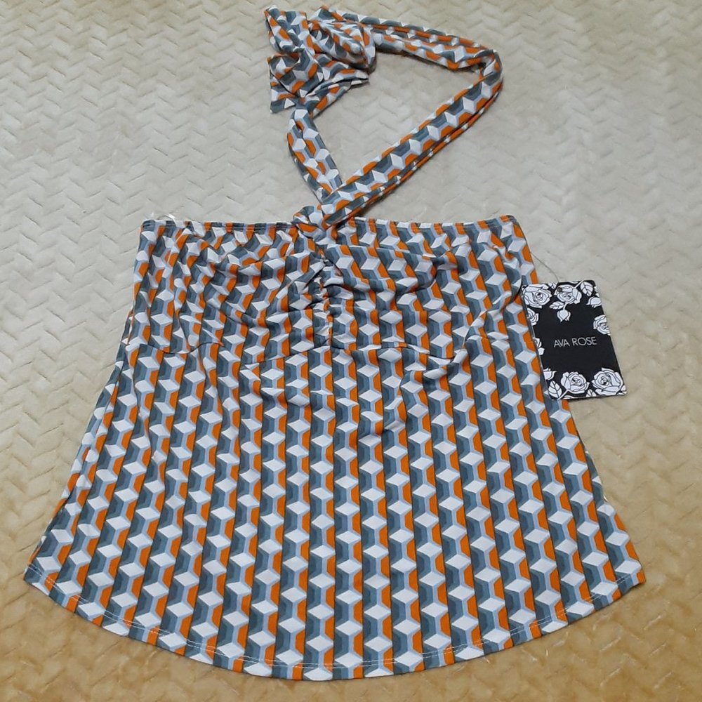 CLEARANCE Women's Ava Rose Summer Top Ties Around the Neck Size L NWT.